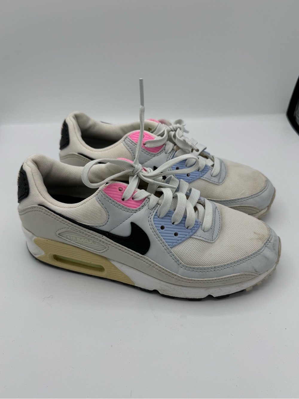 Nike Air Max 90 Multi-Color Pastel White Athletic Shoes Women’s 7 DQ0374-100